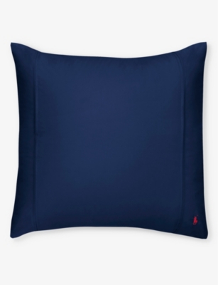 Ralph Lauren Navy Player Square Cotton Pillowcase 65cm X 65cm Square