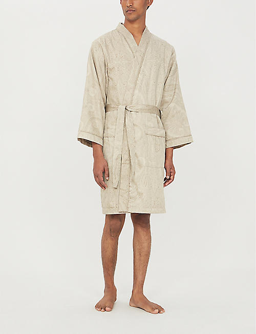 Selfridges & Co Men Clothing Loungewear Bathrobes L René logo-embroidered organic cotton-terry bathrobe 