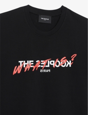 THE KOOPLES: 'What is?' logo-print cotton-jersey T-shirt