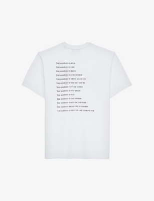 The Kooples Mens Whi01 Graphic-print Cotton-jersey T-shirt In Whi01