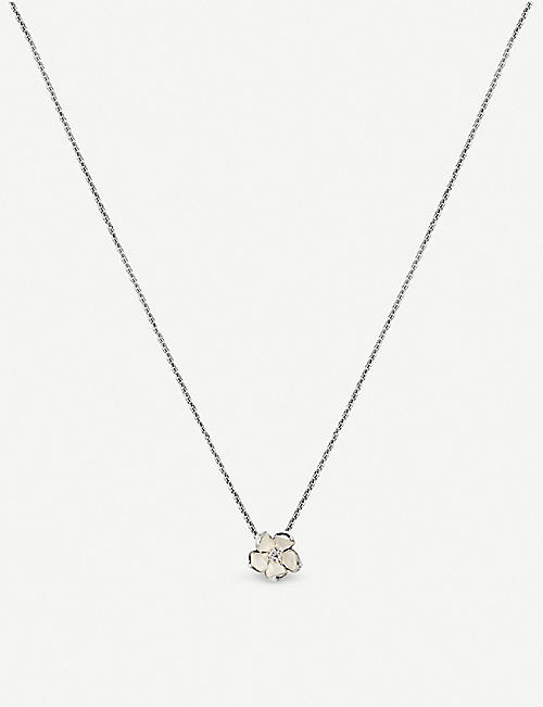SHAUN LEANE: Cherry Blossom silver and diamond pendant necklace