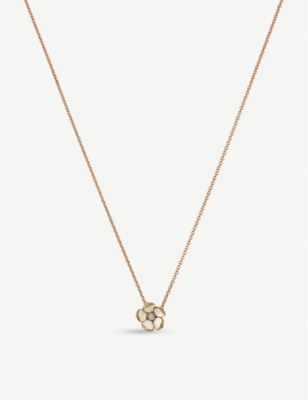 SHAUN LEANE: Cherry Blossom silver yellow-gold vermeil and diamond pendant necklace