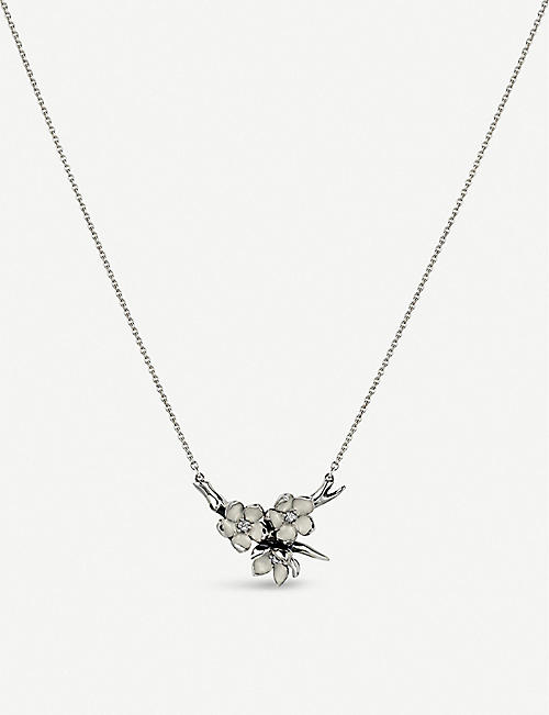SHAUN LEANE: Cherry Blossom sterling silver and diamond necklace
