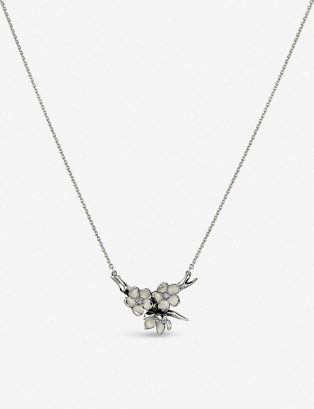 Shaun Leane Cherry Blossom Sterling Silver And Diamond Necklace