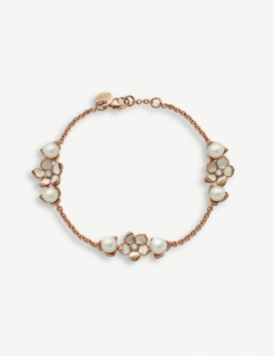 SHAUN LEANE: Cherry Blossom rose-gold diamond and pearl bracelet