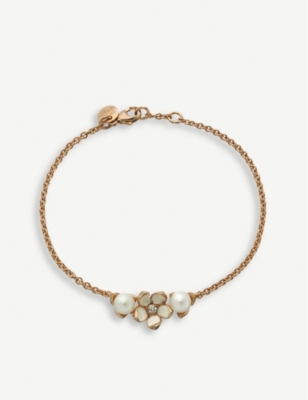 Shop Shaun Leane Women's Cherry Blossom Rose Gold-plated Vermeil Sterling Silver, Pearl And Diamond Brace