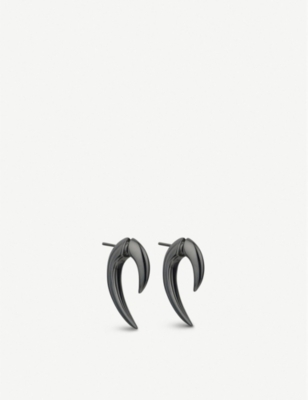 SHAUN LEANE: Talon rhodium-plated earrings