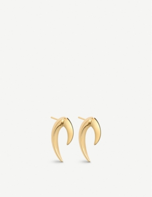 SHAUN LEANE: Talon gold-plated vermeil silver earrings