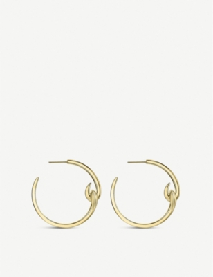 SHAUN LEANE: Hook yellow-gold vermeil small hoop earrings