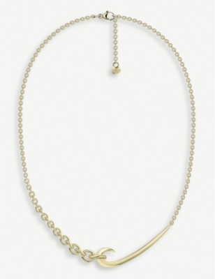 SHAUN LEANE: Hook Chain yellow-gold choker pendant