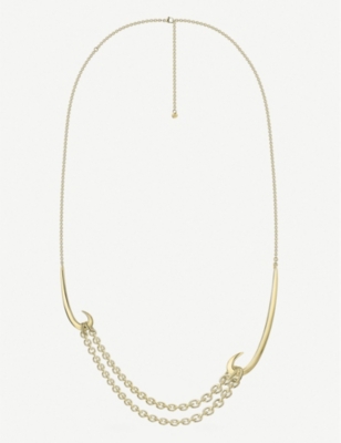 SHAUN LEANE: Multi-hook gold-plated vermeil silver necklace