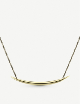 SHAUN LEANE: Quill pendant stainless steel necklace