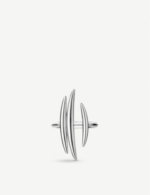 Shop Shaun Leane Women's Silver Quill Sterling Silver Triple Bar Ring In Silver (silver)