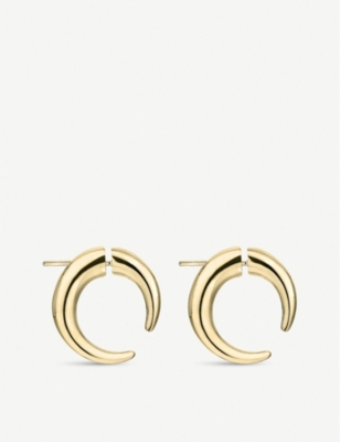 SHAUN LEANE: Quill Talon gold-vermeil hoop earrings