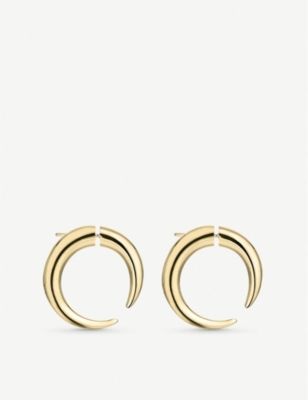 Shaun Leane Gold Plated Vermeil Silver Quill Large Hoop Earrings