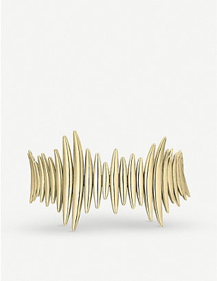 SHAUN LEANE: Quill yellow gold-plated vermeil on silver bracelet