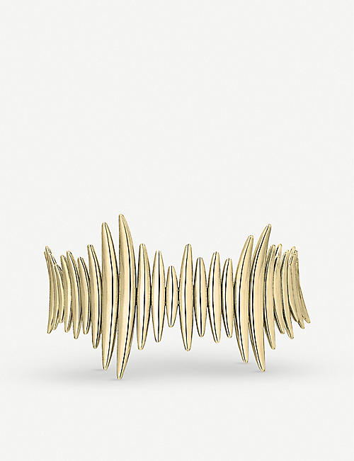 SHAUN LEANE: Quill yellow gold-plated vermeil on silver bracelet