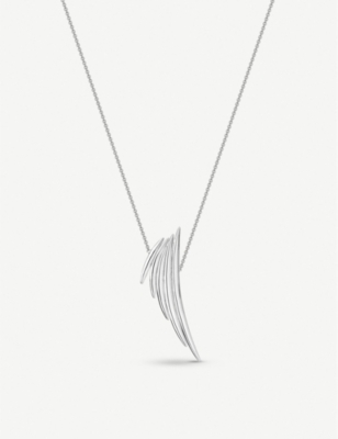 SHAUN LEANE: Quill sterling silver drop necklace