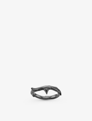 SHAUN LEANE: Rose Thorn black rhodium-plated silver ring