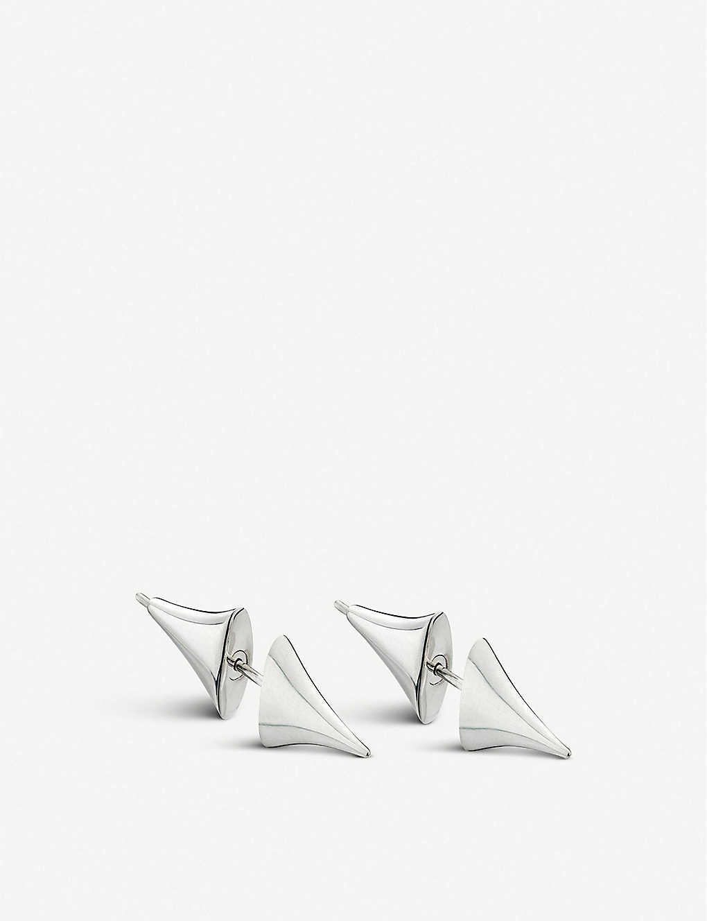 Shaun Leane Rose Thorn Sterling Silver Bar Earrings In Metallic