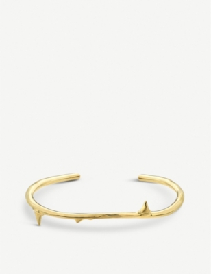 SHAUN LEANE: Rose Thorn yellow-gold vermeil bangle