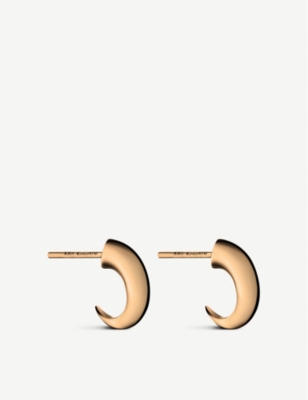 SHAUN LEANE: Cat Claw rose gold-plated vermeil silver hoop earrings