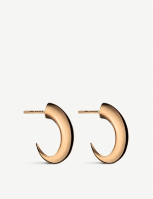 SHAUN LEANE: Cat Claw medium rose gold-plated vermeil silver hoop earrings