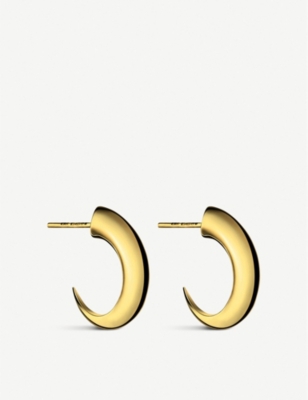 SHAUN LEANE: Cat Claw medium yellow gold-plated vermeil silver hoop earrings
