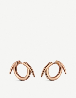 SHAUN LEANE: Thorn Hoop rose-gold vermeil earrings