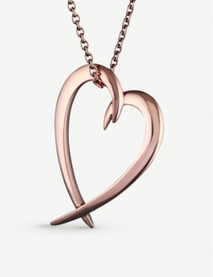Shop Shaun Leane Women's Heart Rose Gold-vermeil Pendant Necklace