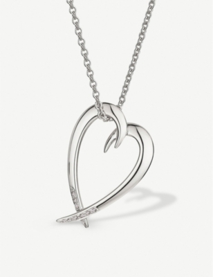 SHAUN LEANE: Heart sterling silver and diamond necklace
