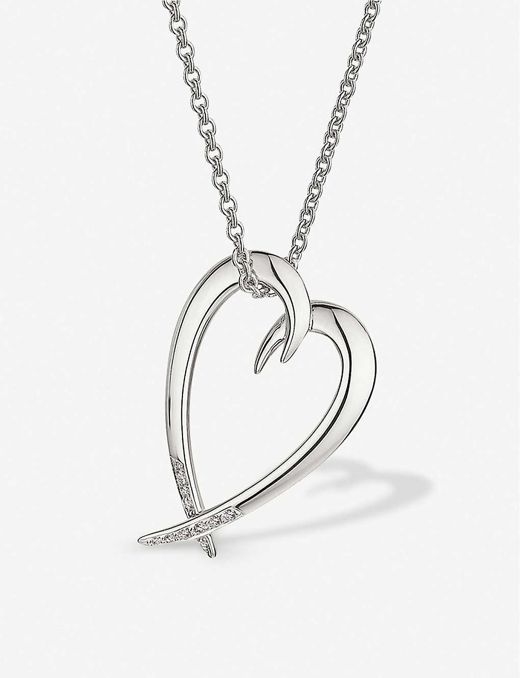 SHAUN LEANE - Heart sterling silver and diamond necklace | Selfridges.com