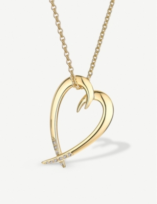 Shop Shaun Leane Women's Heart Gold-vermeil And Diamond Necklace