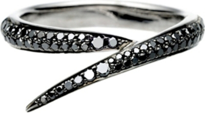 SHAUN LEANE   Signature 18ct white gold and black diamond interlocking ring