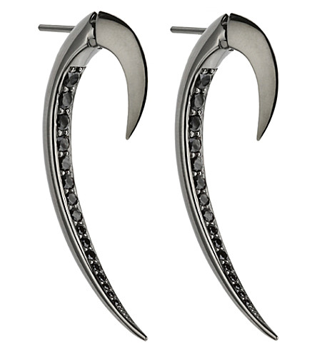 Shaun Leane Tusk sterling silver and black rhodium earrings