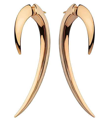 Shaun Leane Silver and rose gold-plate hook earrings size 1