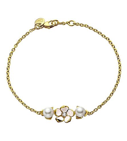 Shaun Leane Sterling silver gold vermeil single flower bracelet