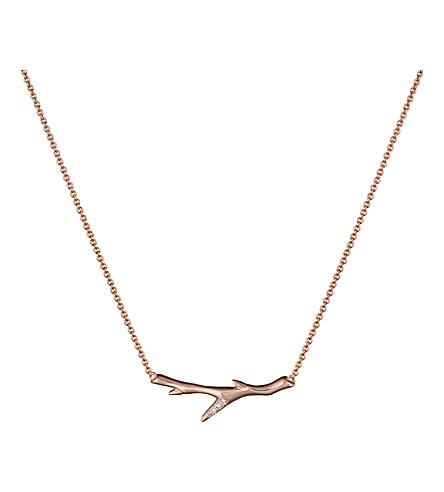 Shaun Leane Cherry Branch rose gold-vermeil and diamond necklace