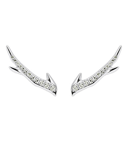Shaun Leane Cherry Branch silver and diamond earrings