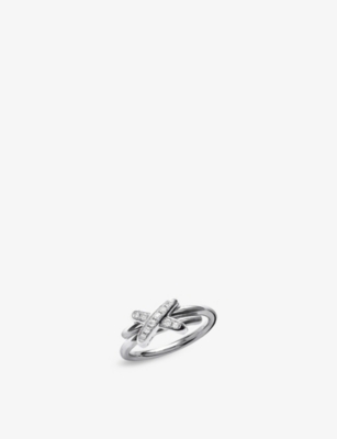 Jeux de Liens 18ct White-Gold And 0.05ct Brilliant-Cut Diamond Ring