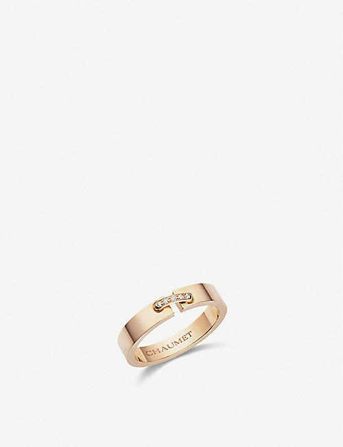 CHAUMET: Liens Evidence 18ct rose-gold and diamond wedding band