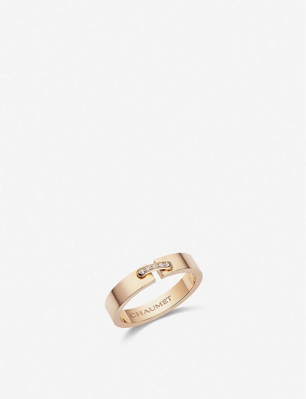 Chaumet Womens Rose Gold Liens Evidence 18ct Rose-gold And Diamond Wedding Band