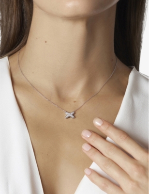 CHAUMET: Jeux de Liens 18-carat white gold and diamond pendant necklace