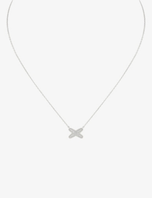 CHAUMET: Jeux de Liens 18-carat white gold and diamond pendant necklace