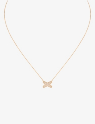 CHAUMET: Jeux de Liens 18-carat rose gold and diamond pendant necklace