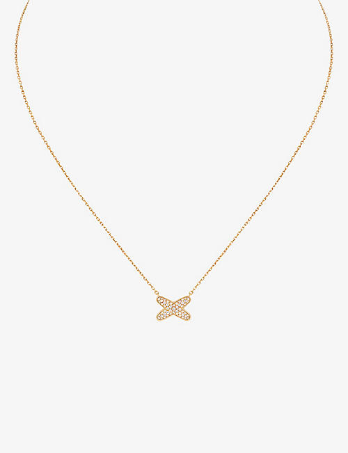 CHAUMET: Jeux de Liens 18-carat rose gold and diamond pendant necklace