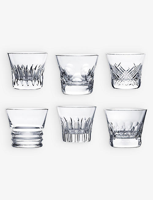 BACCARAT: Everyday set of 6 assorted crystal tumblers