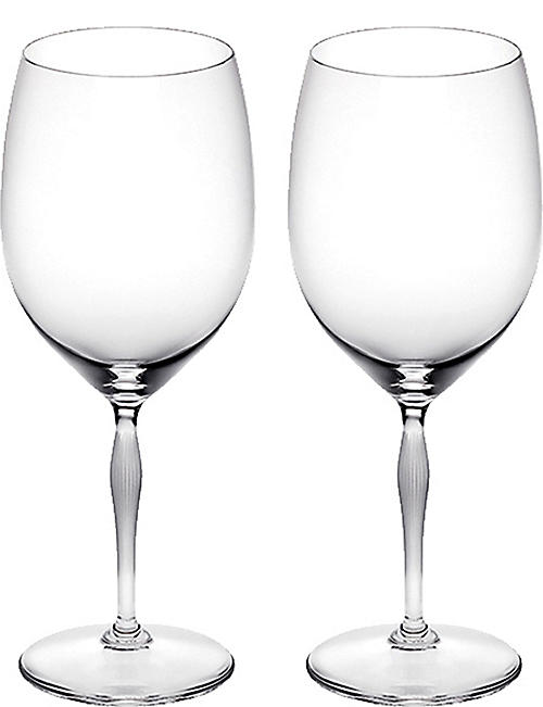 LALIQUE: Pair of bordeaux glasses, lalique