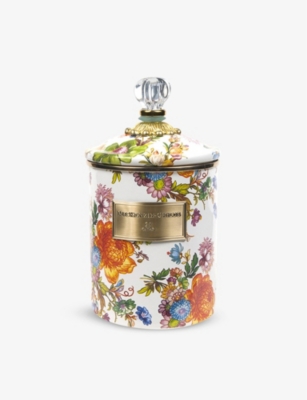 MACKENZIE-CHILDS FLOWER MARKET FLORAL-PRINT ENAMEL CANISTER 21.6CM,995-10109-207484