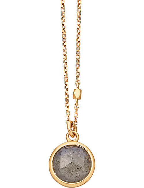 ASTLEY CLARKE: Stilla 18ct gold-plated labradorite pendant necklace